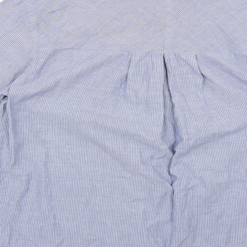 trafaluc Mens Blue Striped   Button-Up Size M