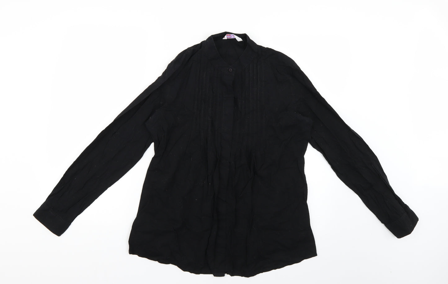 Papaya Womens Black   Basic Button-Up Size 14
