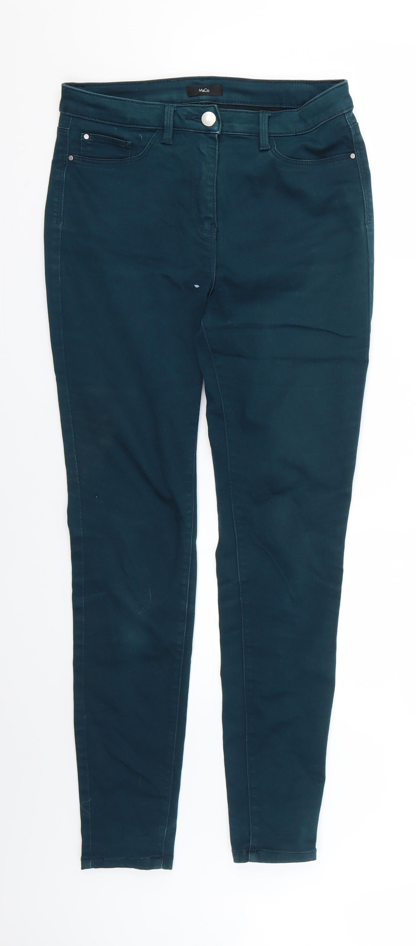 M&Co Womens Green   Skinny Jeans Size 10 L27 in