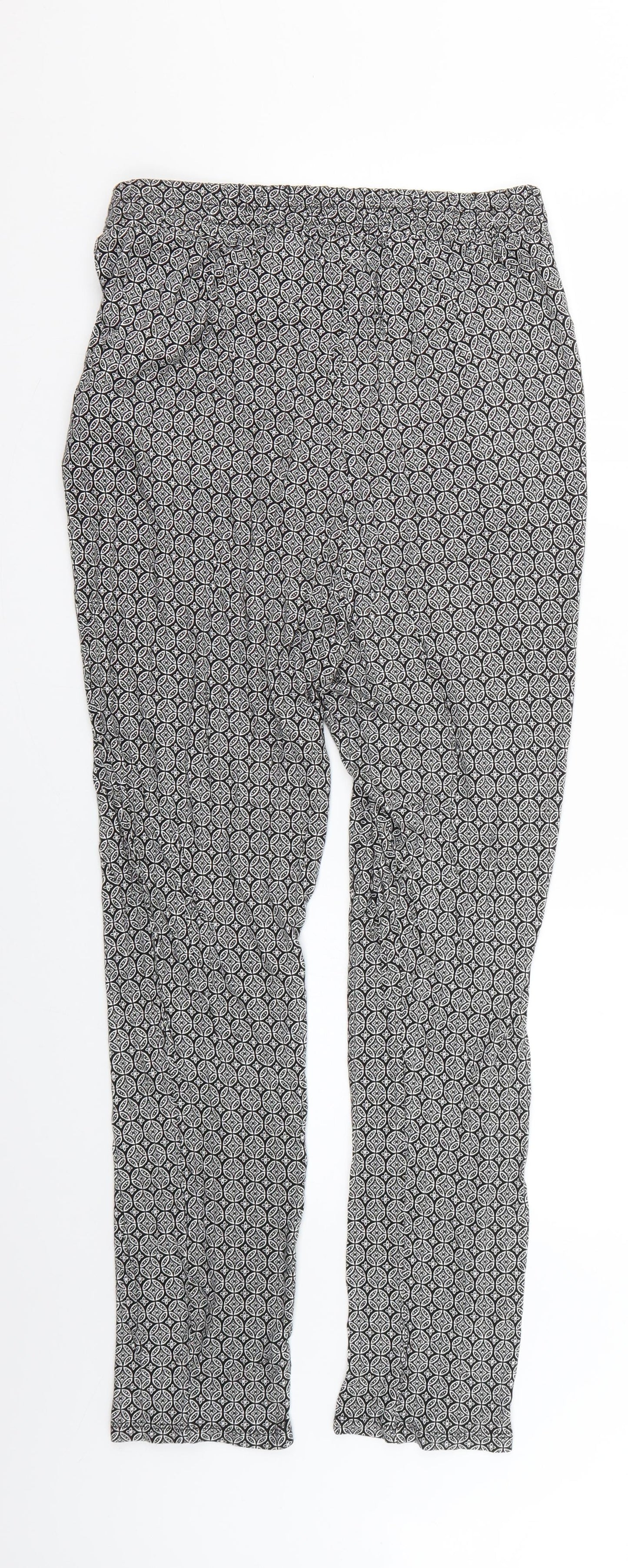 H&M Womens Multicoloured Geometric  Trousers  Size M L24 in
