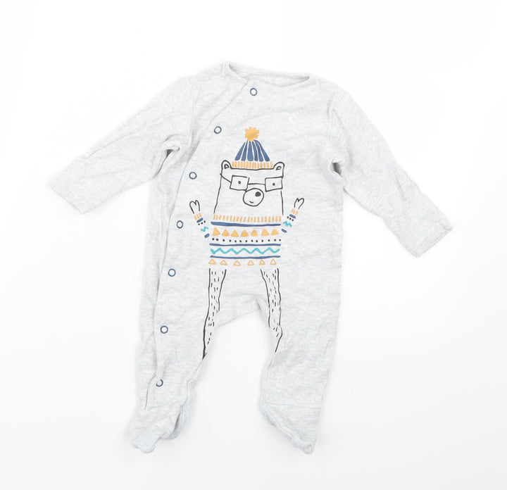 Marks and Spencer Baby Grey Geometric Babygrow One-Piece Size 0-3 Months