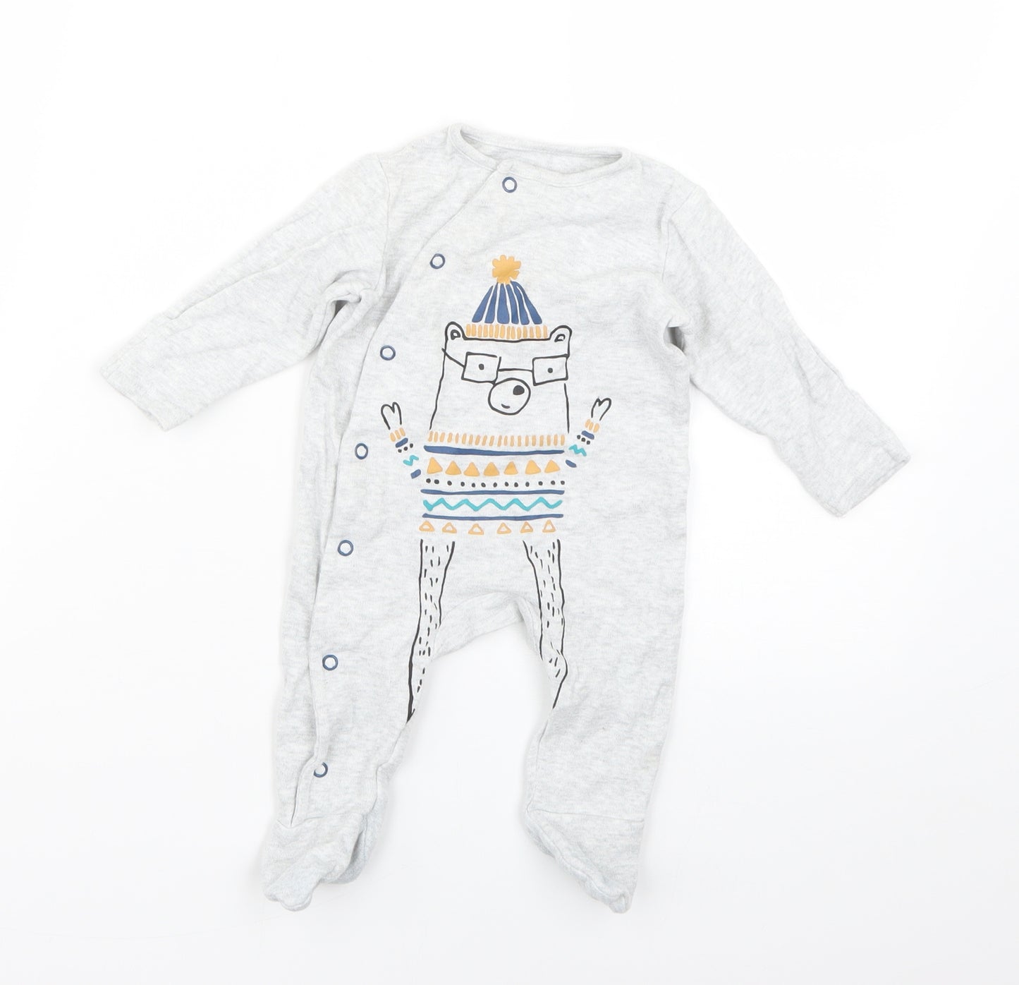 Marks and Spencer Baby Grey Geometric  Babygrow One-Piece Size 0-3 Months