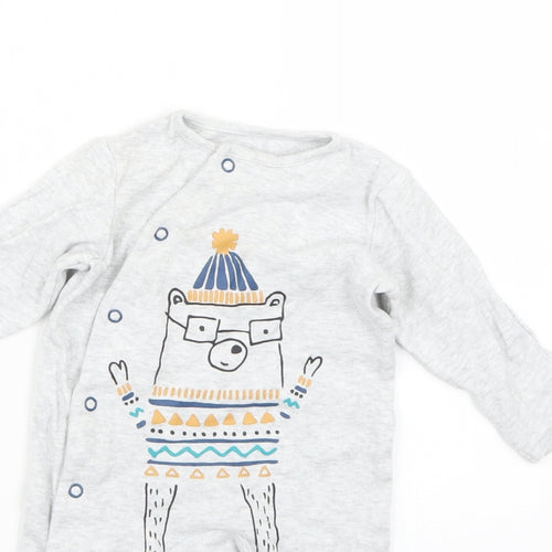 Marks and Spencer Baby Grey Geometric  Babygrow One-Piece Size 0-3 Months