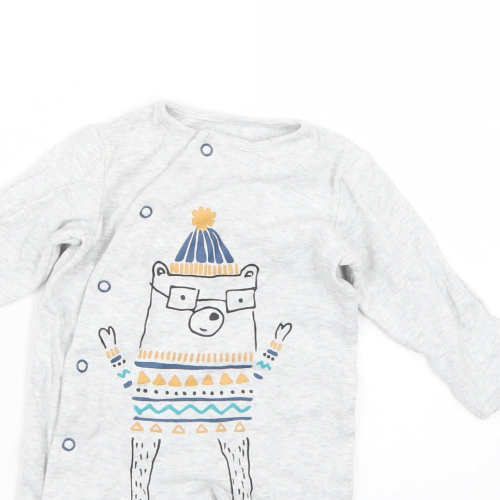 Marks and Spencer Baby Grey Geometric  Babygrow One-Piece Size 0-3 Months