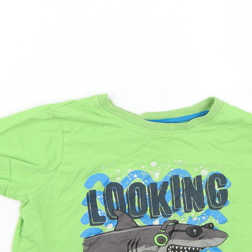 Matalan Boys Green Geometric  Basic T-Shirt Size 7 Years