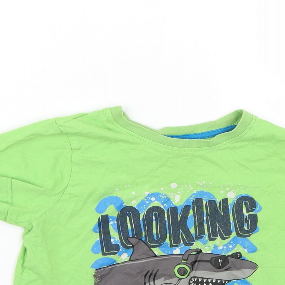 Matalan Boys Green Geometric  Basic T-Shirt Size 7 Years
