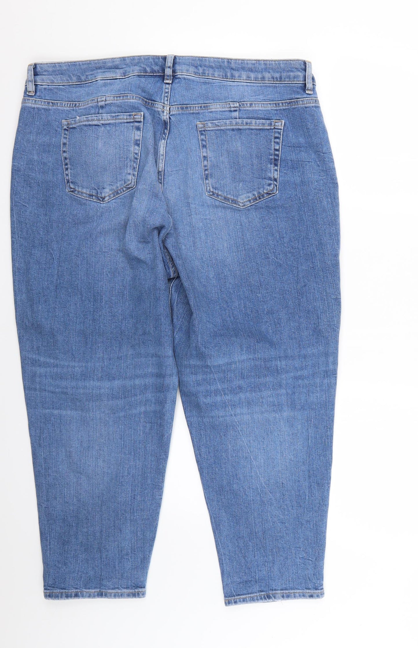Marks and Spencer Womens Blue   Mom Jeans Size 18 L24 in