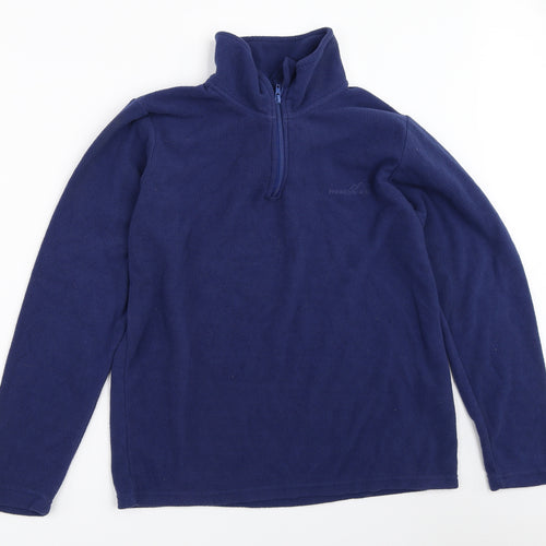 Freedom Trail Mens Blue  Fleece Henley Sweatshirt Size XS
