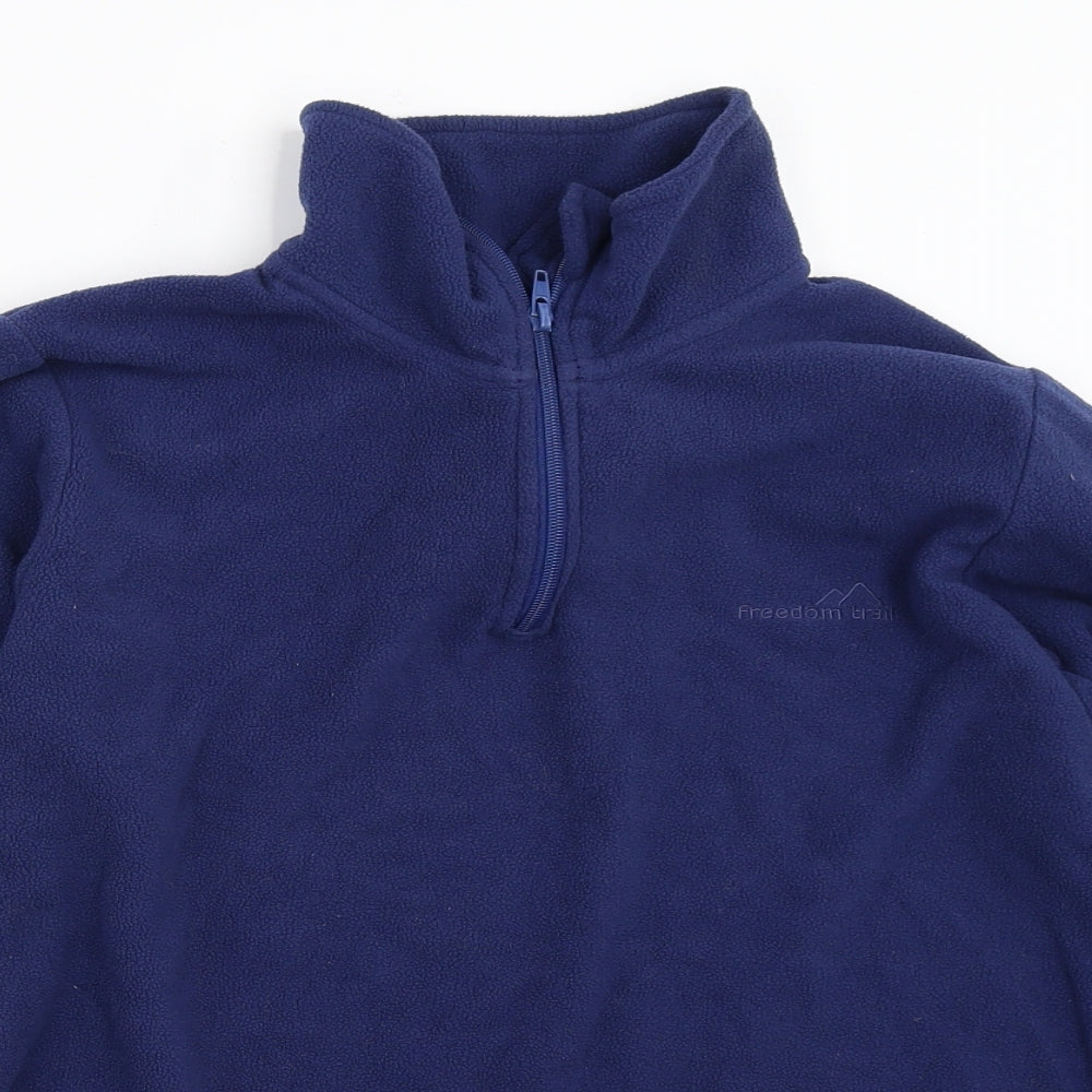 Freedom Trail Mens Blue  Fleece Henley Sweatshirt Size XS