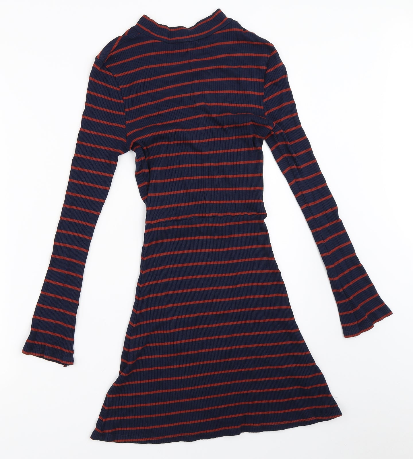 MNG Womens Blue Striped  Fit & Flare  Size XS