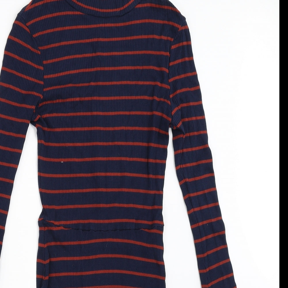 MNG Womens Blue Striped  Fit & Flare  Size XS
