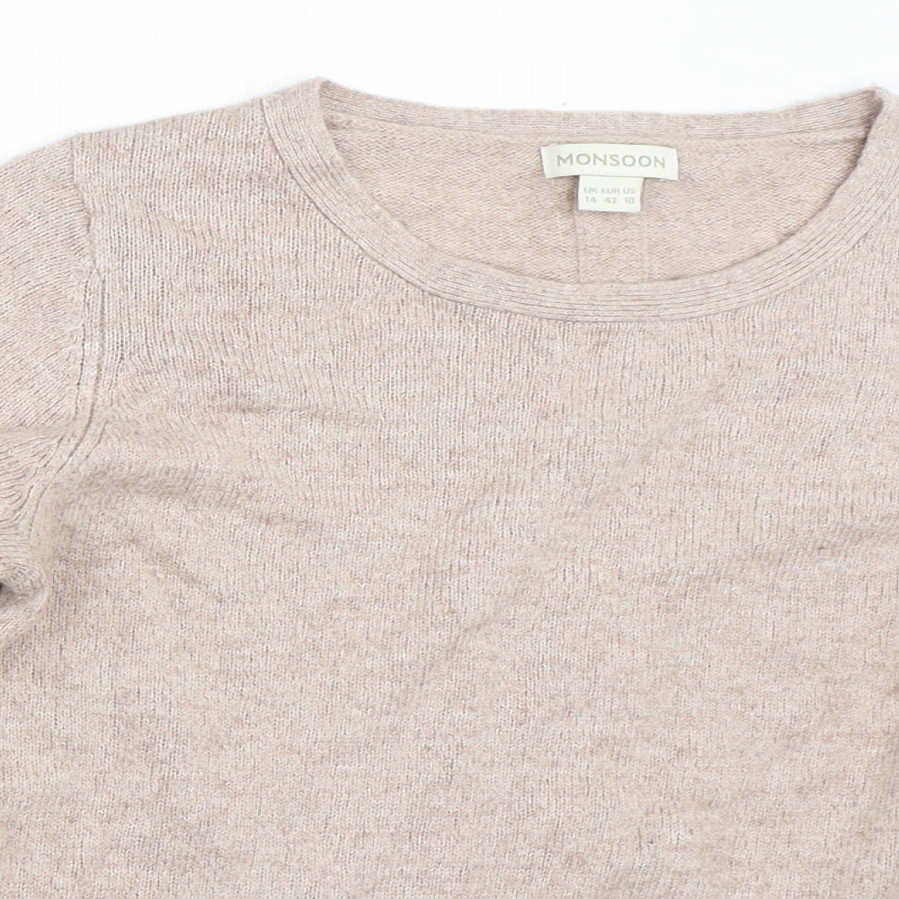 Monsoon Womens Beige   Pullover Jumper Size 14