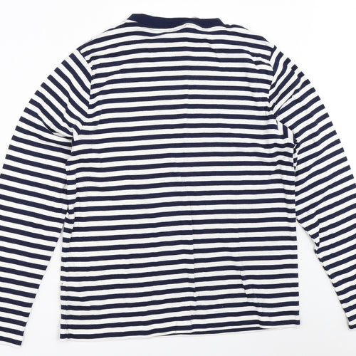 Oliver Bonas Womens Blue Striped  Basic T-Shirt Size 16