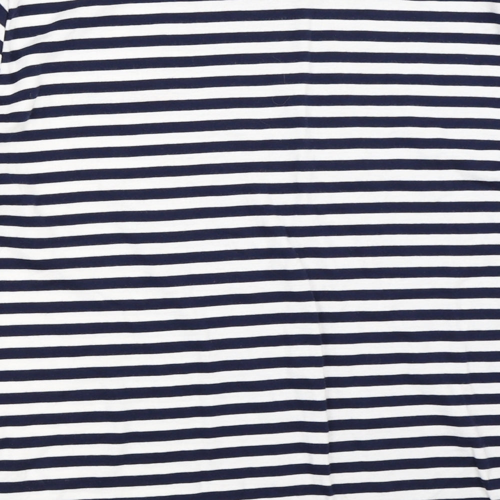 Oliver Bonas Womens Blue Striped  Basic T-Shirt Size 16