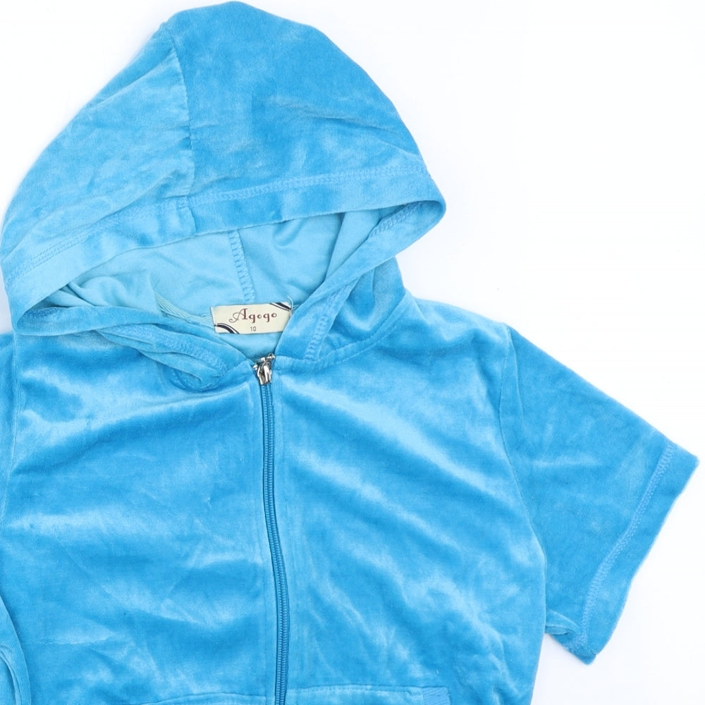 Agogo Womens Blue   Full Zip Hoodie Size 10