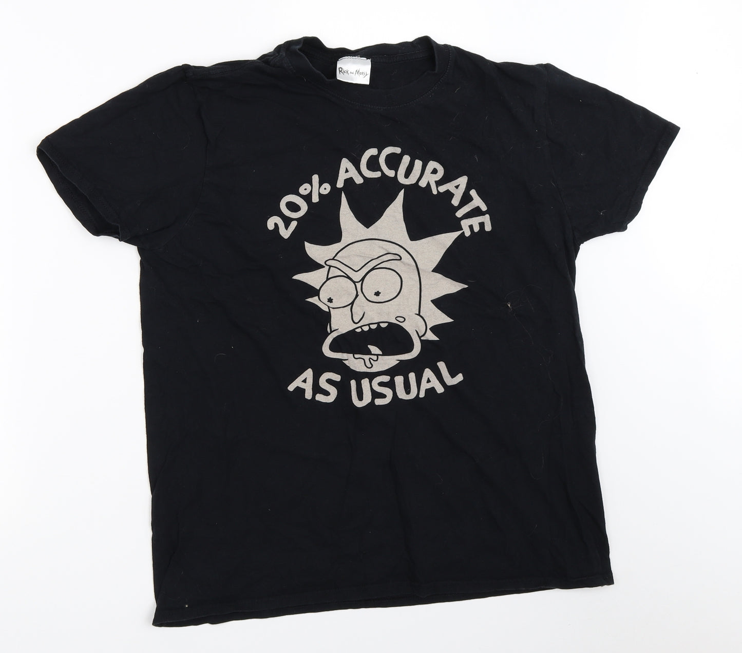 Gildan Mens Black    T-Shirt Size L  - Rick and Morty