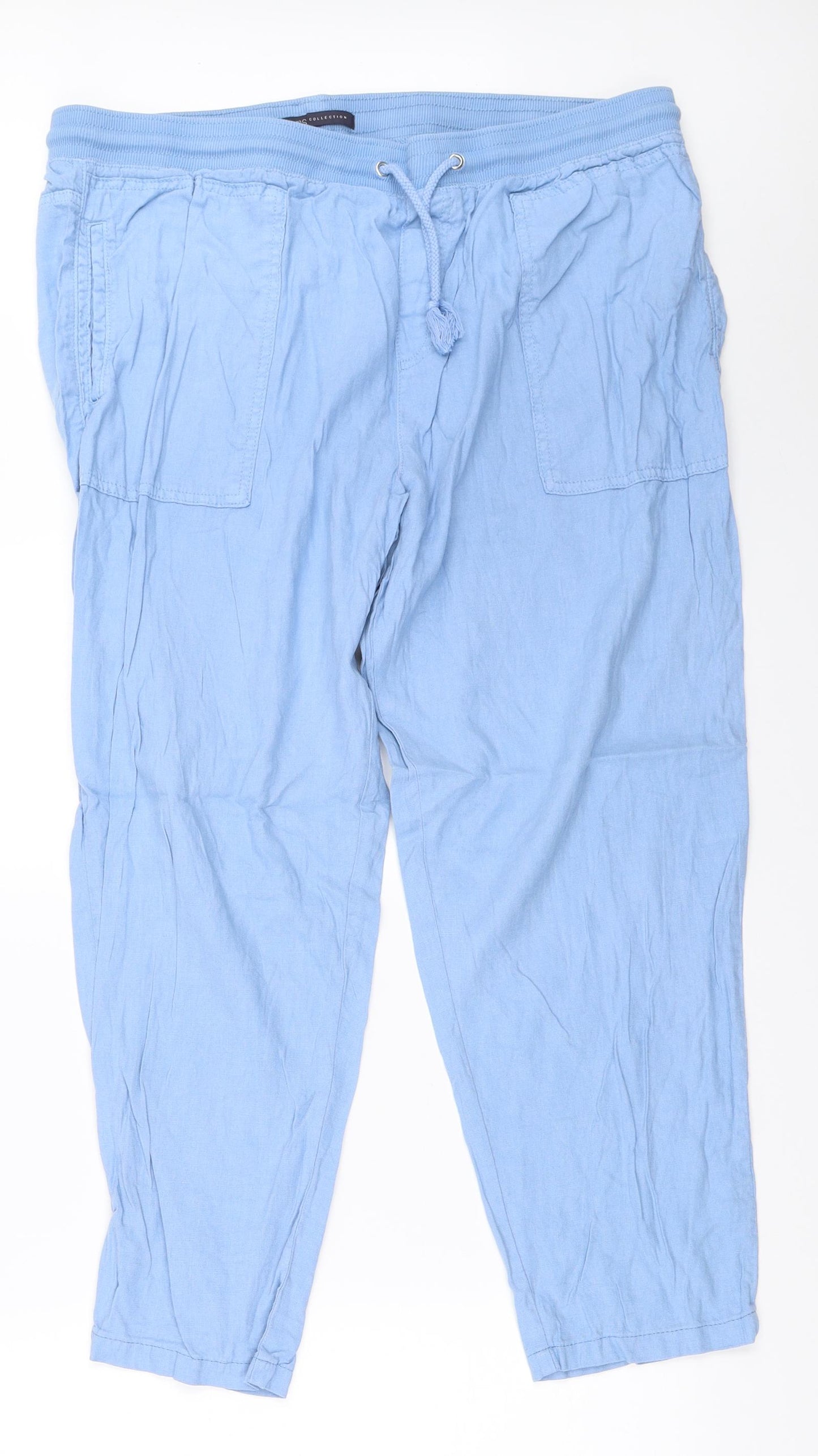 Marks and Spencer Womens Blue   Trousers  Size 10 L26 in