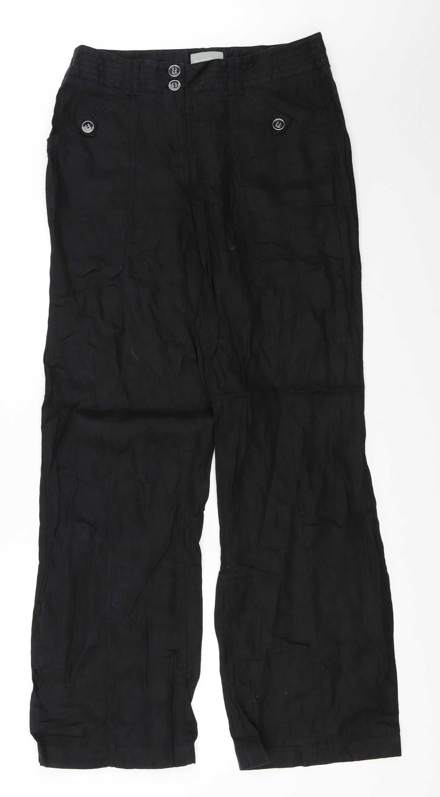 Per Una Womens Black   Trousers  Size 10 L31 in