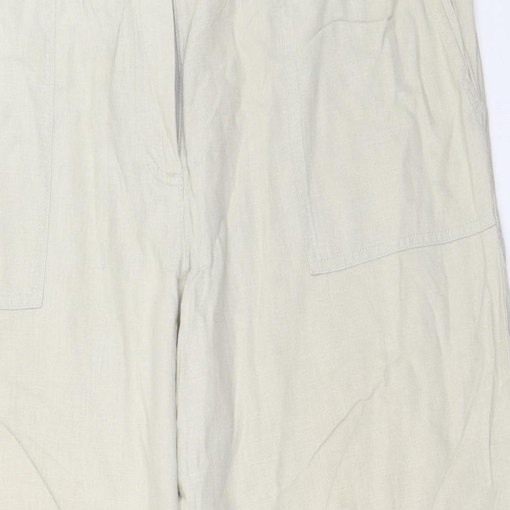 NEXT Womens Beige   Cropped Trousers Size 18 L24 in