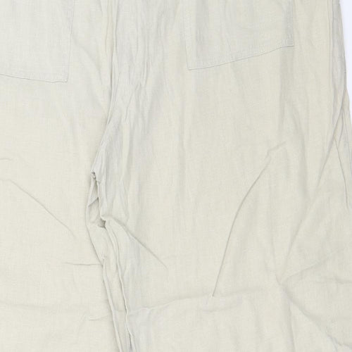 NEXT Womens Beige   Cropped Trousers Size 18 L24 in