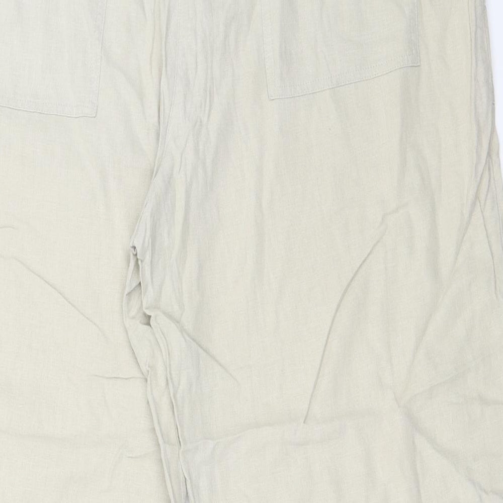 NEXT Womens Beige   Cropped Trousers Size 18 L24 in