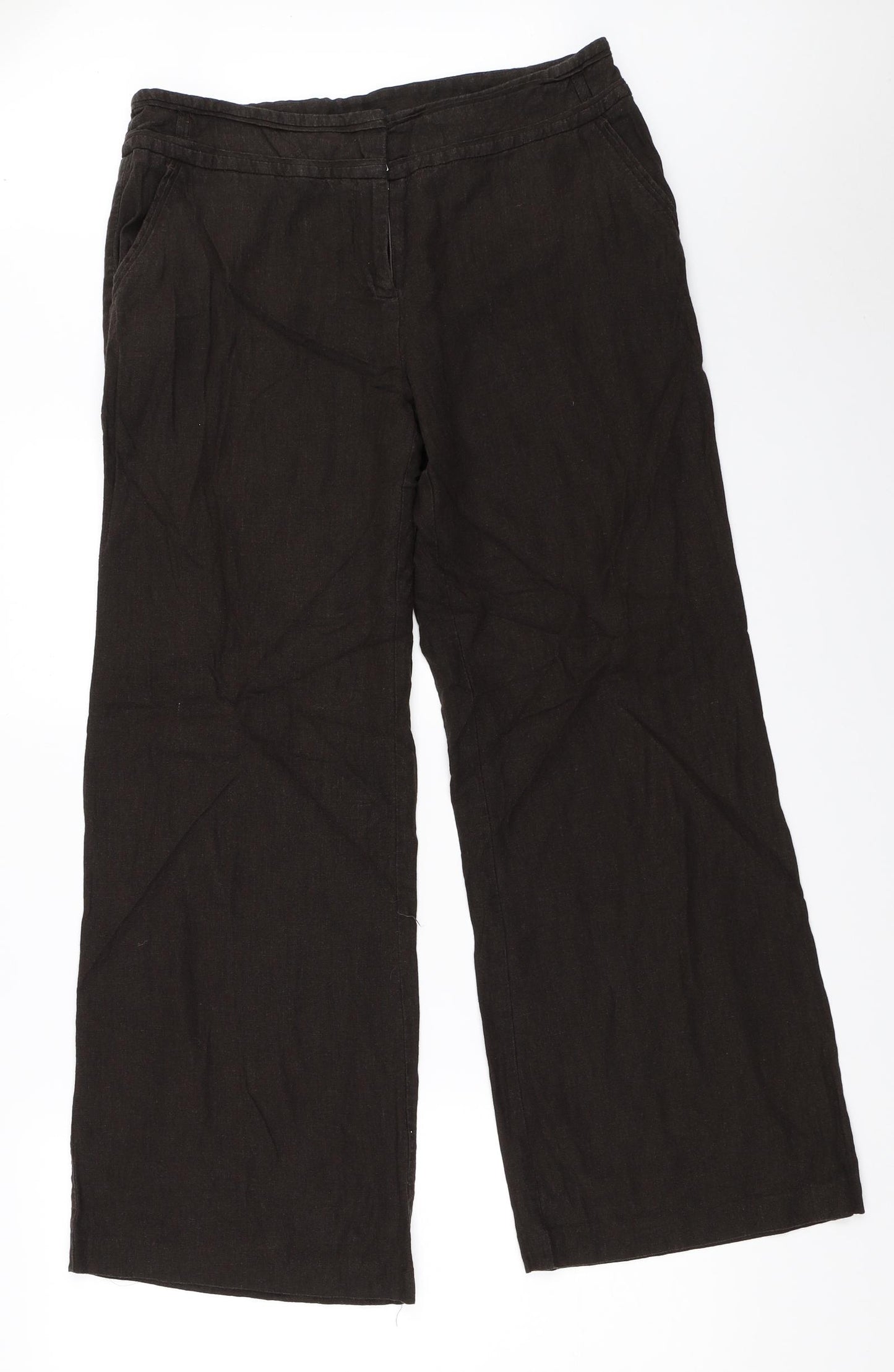 M&Co Womens Brown   Trousers  Size 14 L29 in