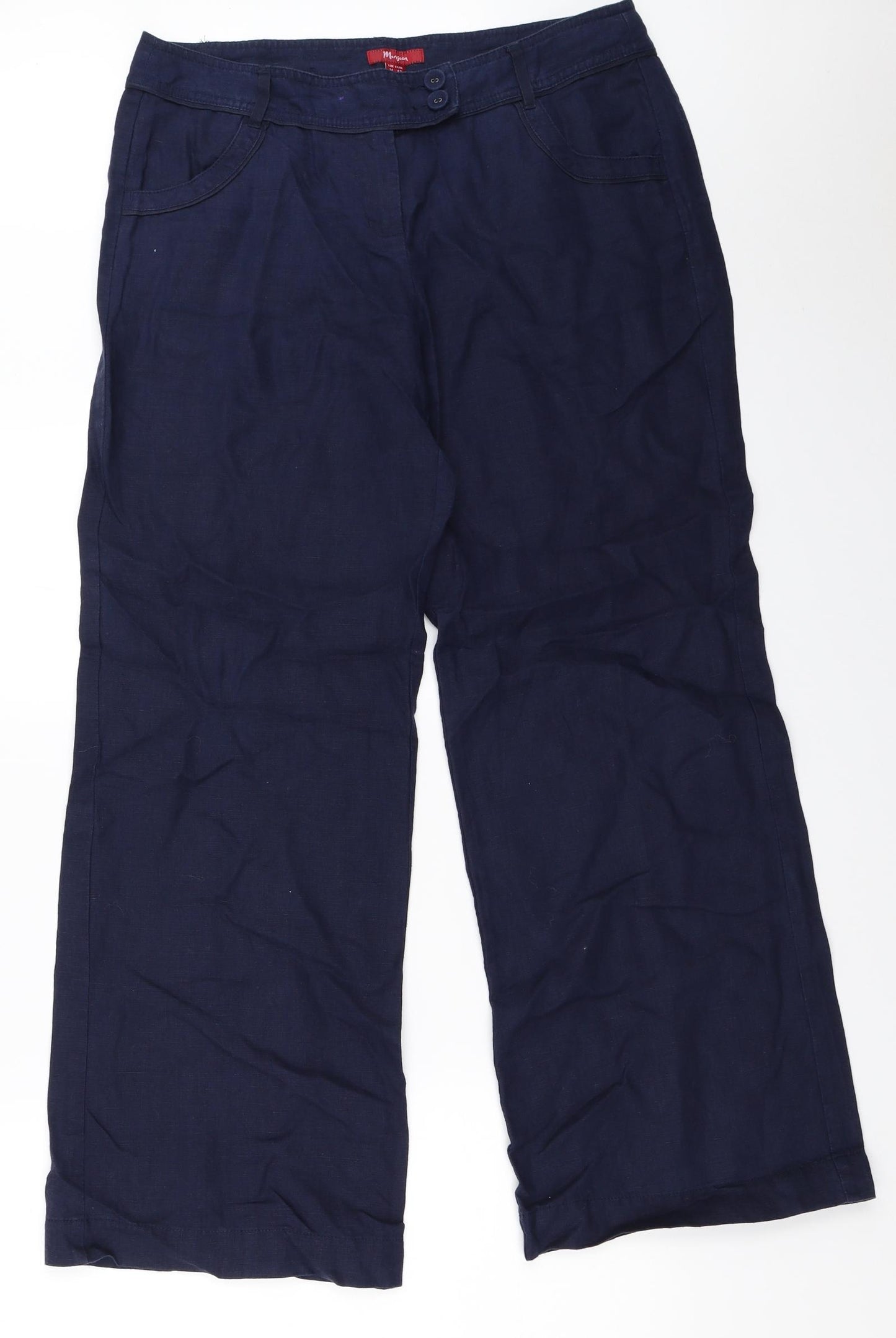 Monsoon Womens Blue   Trousers  Size 14 L30 in