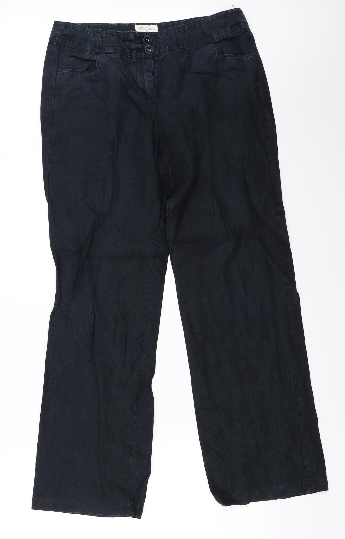 Monsoon Womens Blue   Trousers  Size 12 L31 in