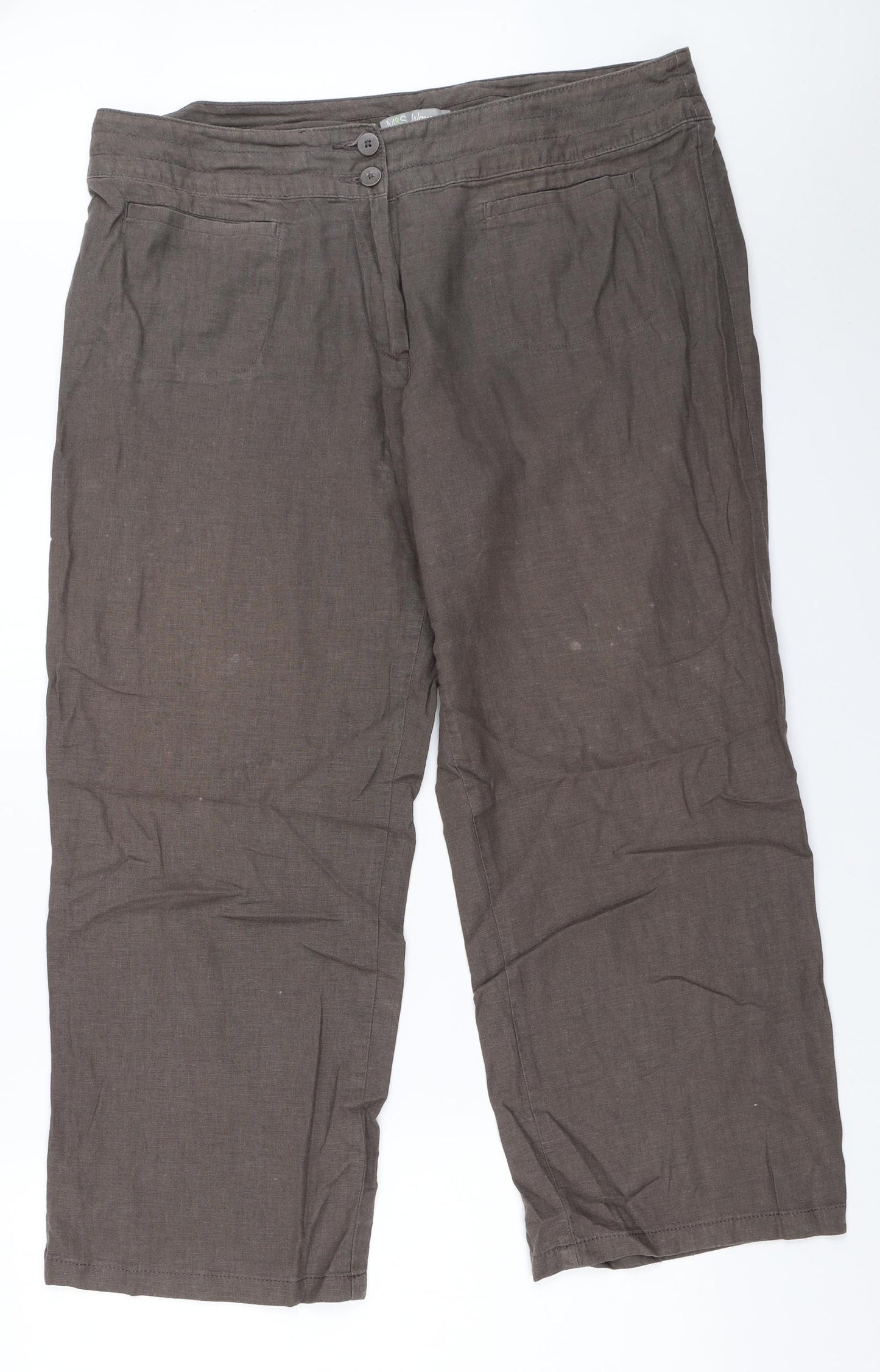 Marks and Spencer Womens Brown   Trousers  Size 18 L27 in