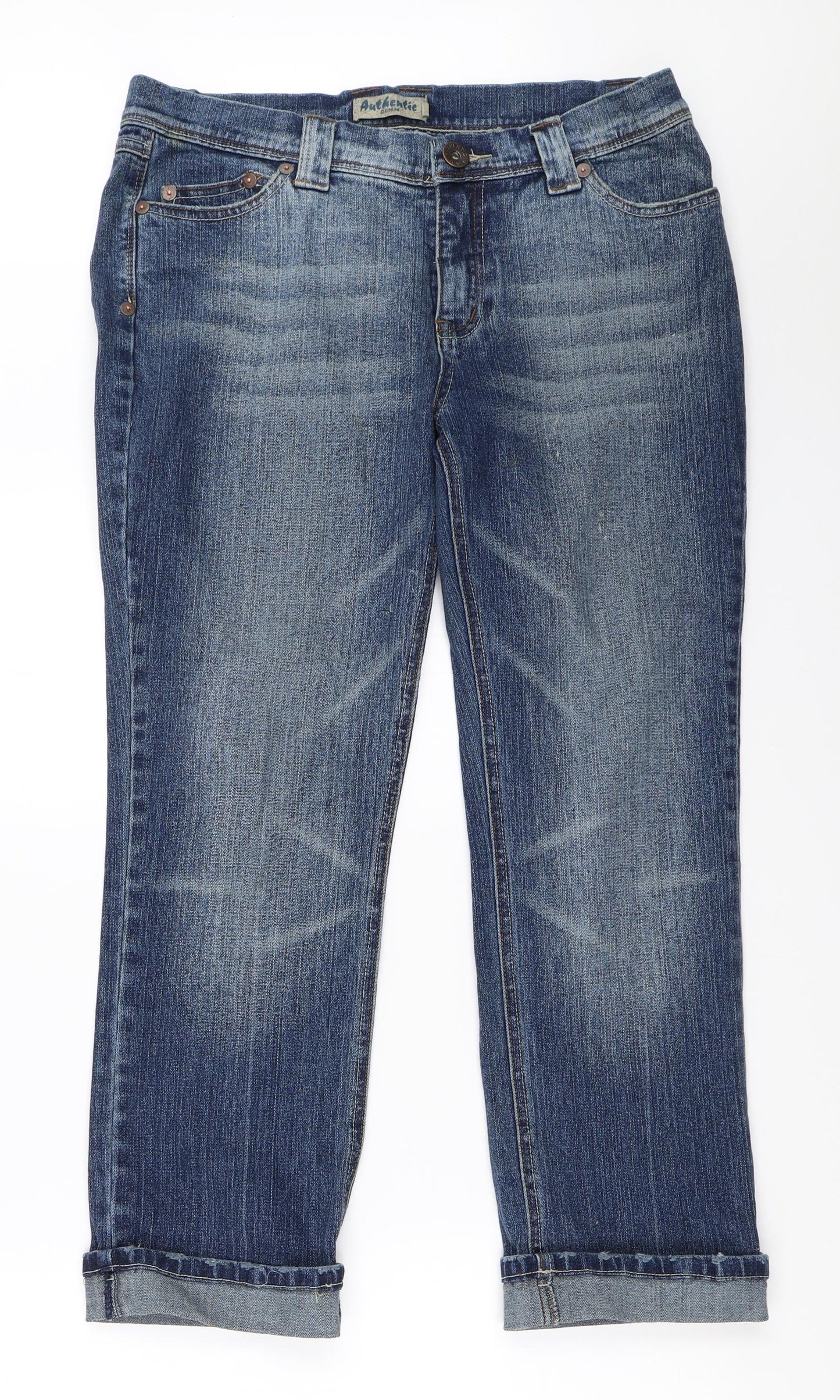 Preworn Womens Blue   Straight Jeans Size 14 L26 in
