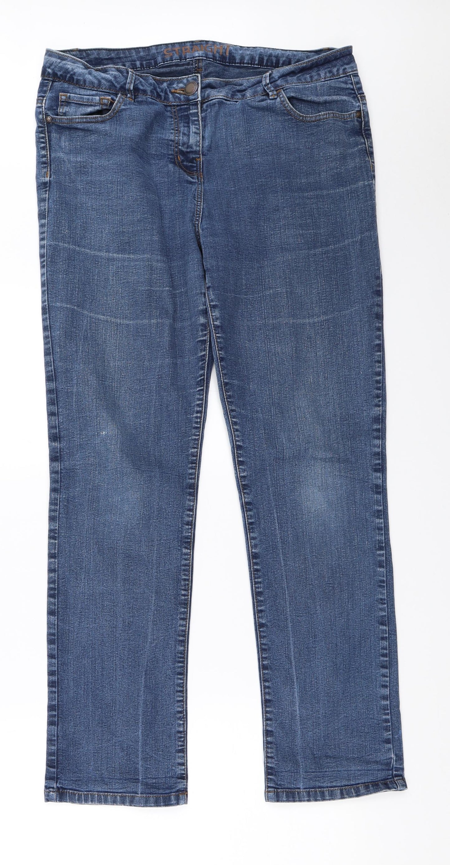 George Womens Blue  Denim Straight Jeans Size 14 L29 in