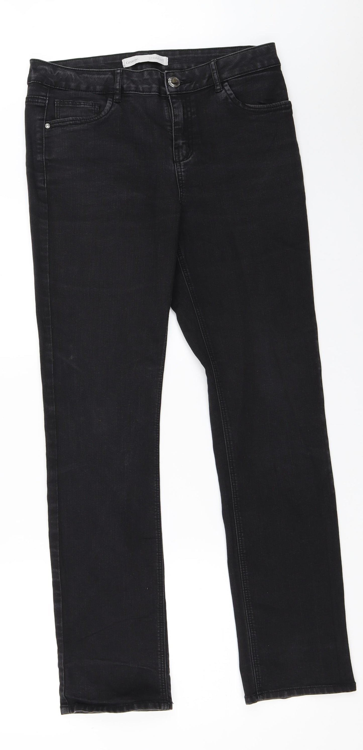 George Womens Black   Straight Jeans Size 12 L30 in