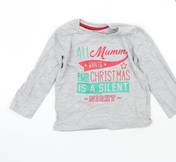 Primark Girls Grey   Basic T-Shirt Size 12-18 Months