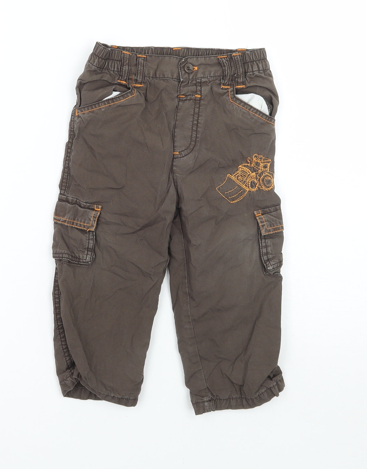 George Boys Brown   Cargo Trousers Size 12-18 Months