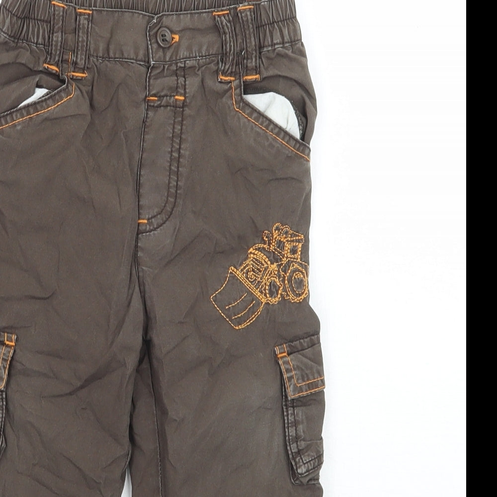 George Boys Brown   Cargo Trousers Size 12-18 Months