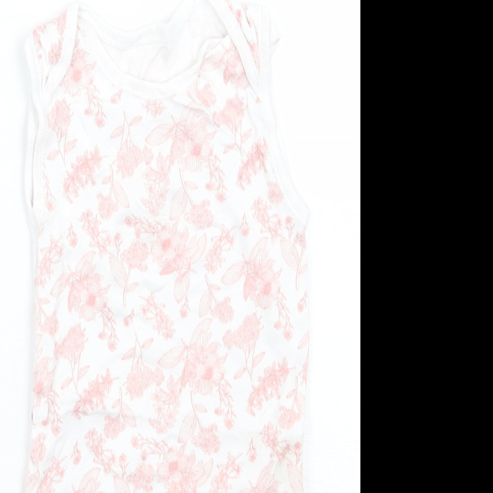 TU Girls White Floral  Babygrow One-Piece Size 18-24 Months