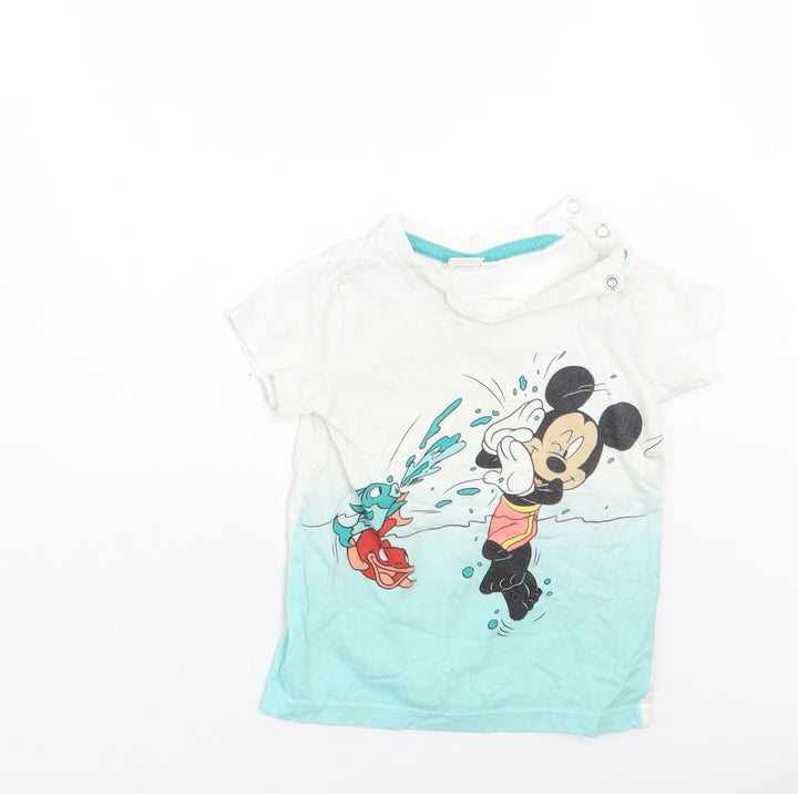 Disney Baby Boys Blue Basic T-Shirt Size 12 Months