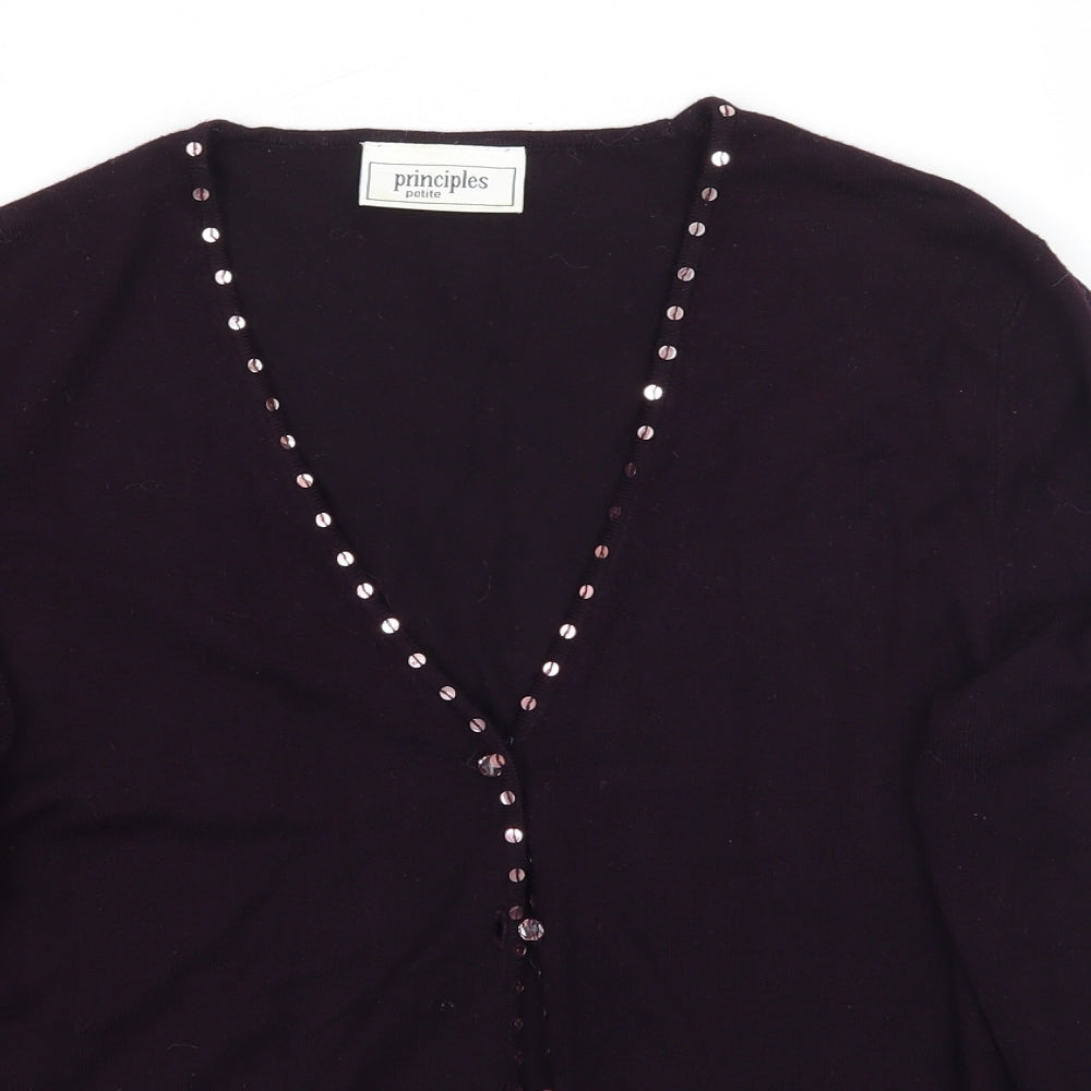 Principles Womens Purple   Cardigan Jumper Size L