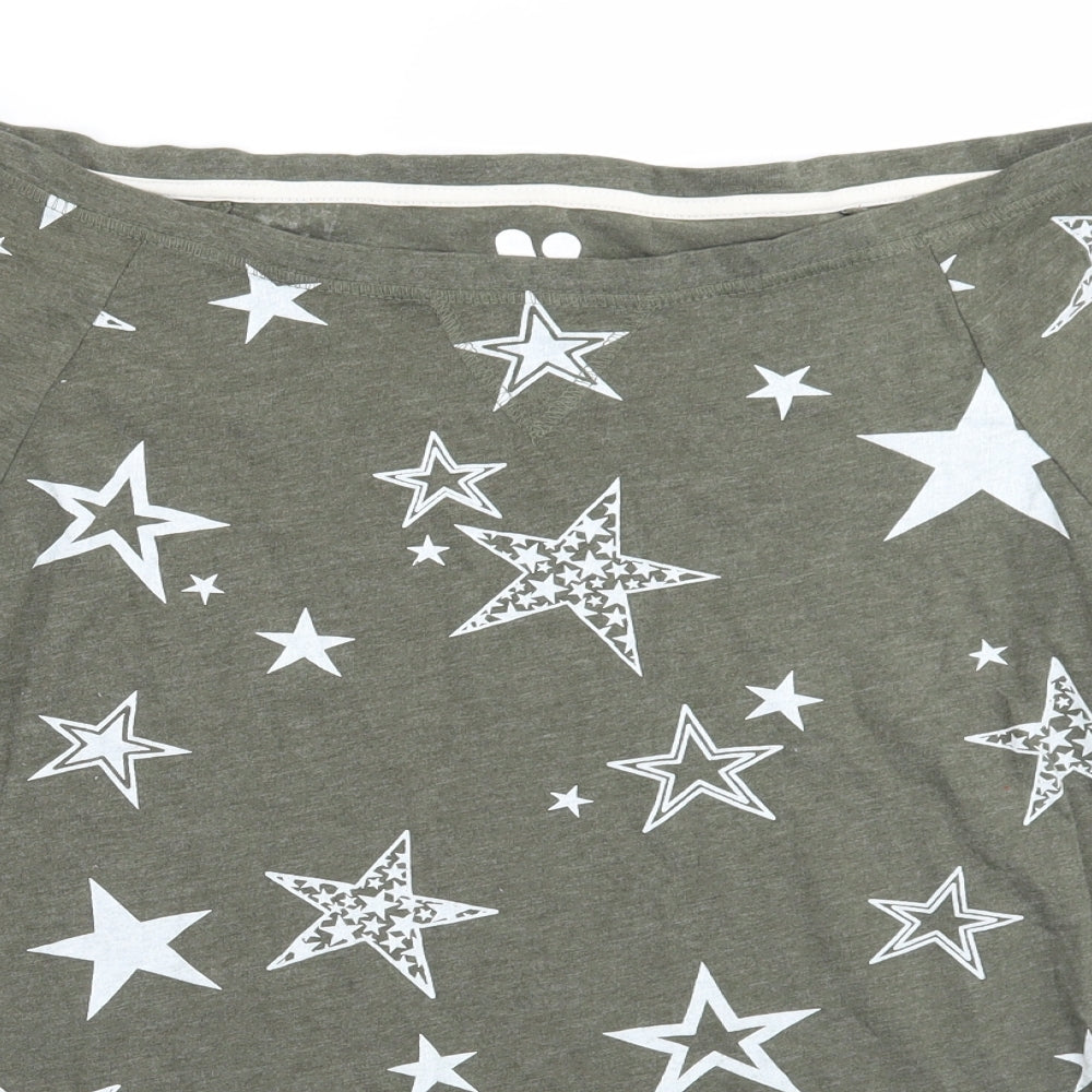 Very Womens Green Geometric  Basic T-Shirt Size 12
