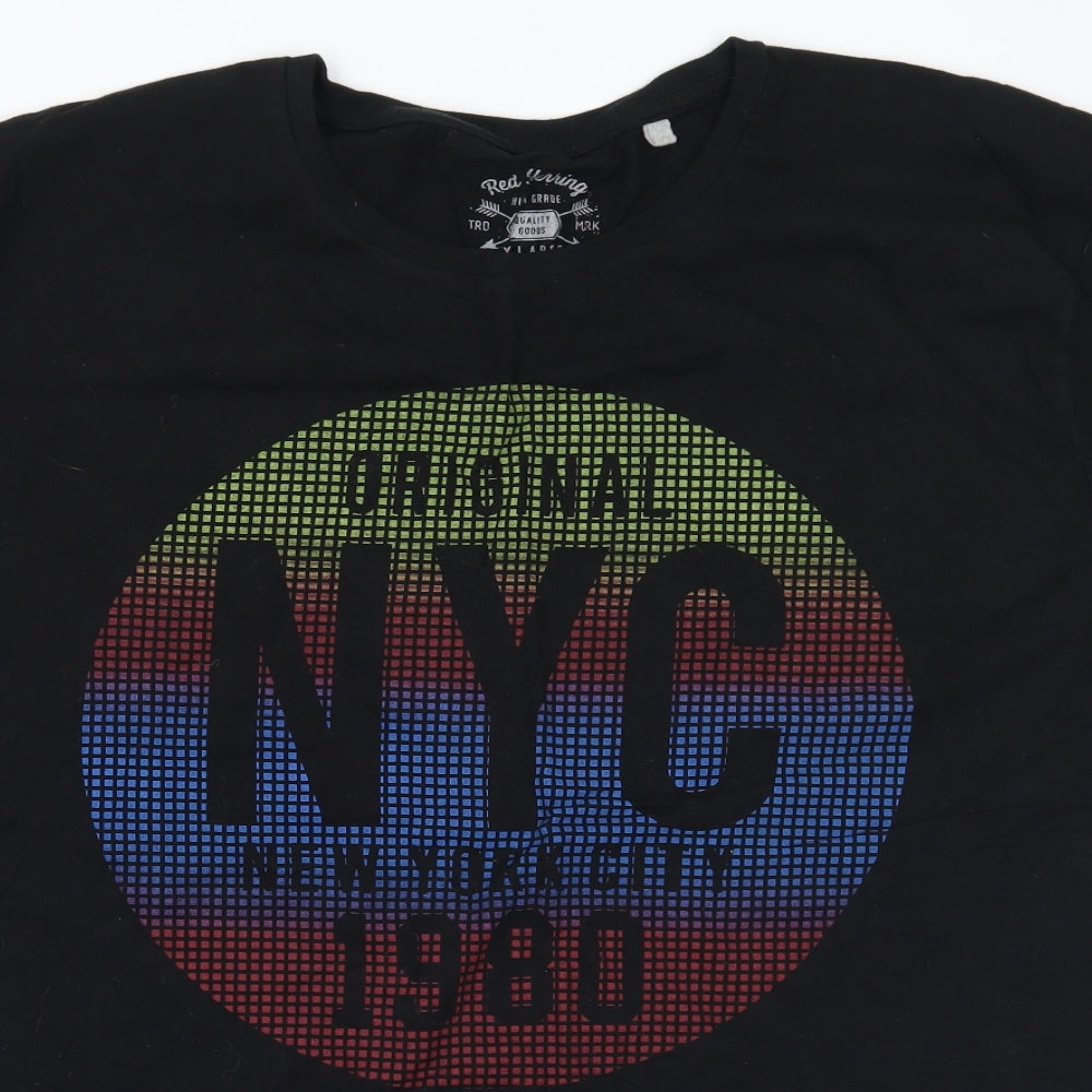 Red Herring Mens Black    T-Shirt Size 2XL