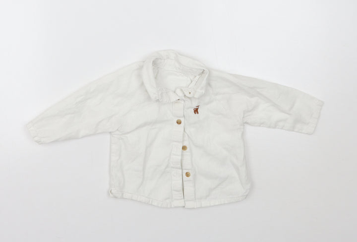 Marks and Spencer Boys White Basic Button-Up Size 6-9 Months