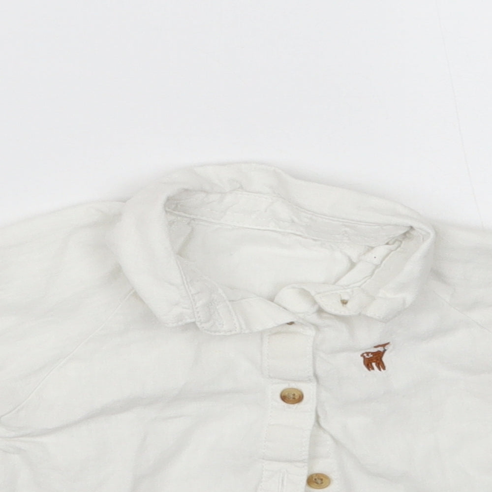 Marks and Spencer Boys White   Basic Button-Up Size 6-9 Months