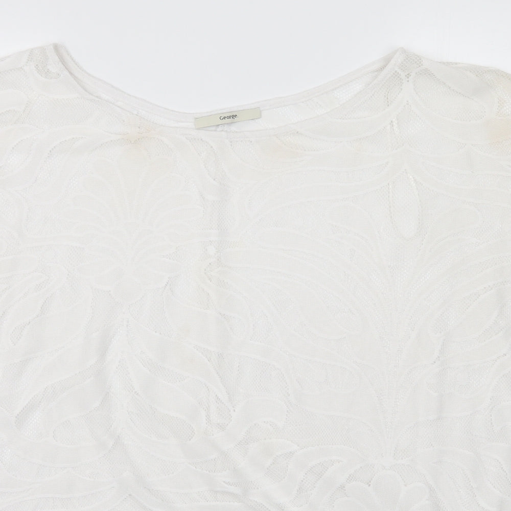 Marks and Spencer Womens White Floral  Basic Blouse Size XL