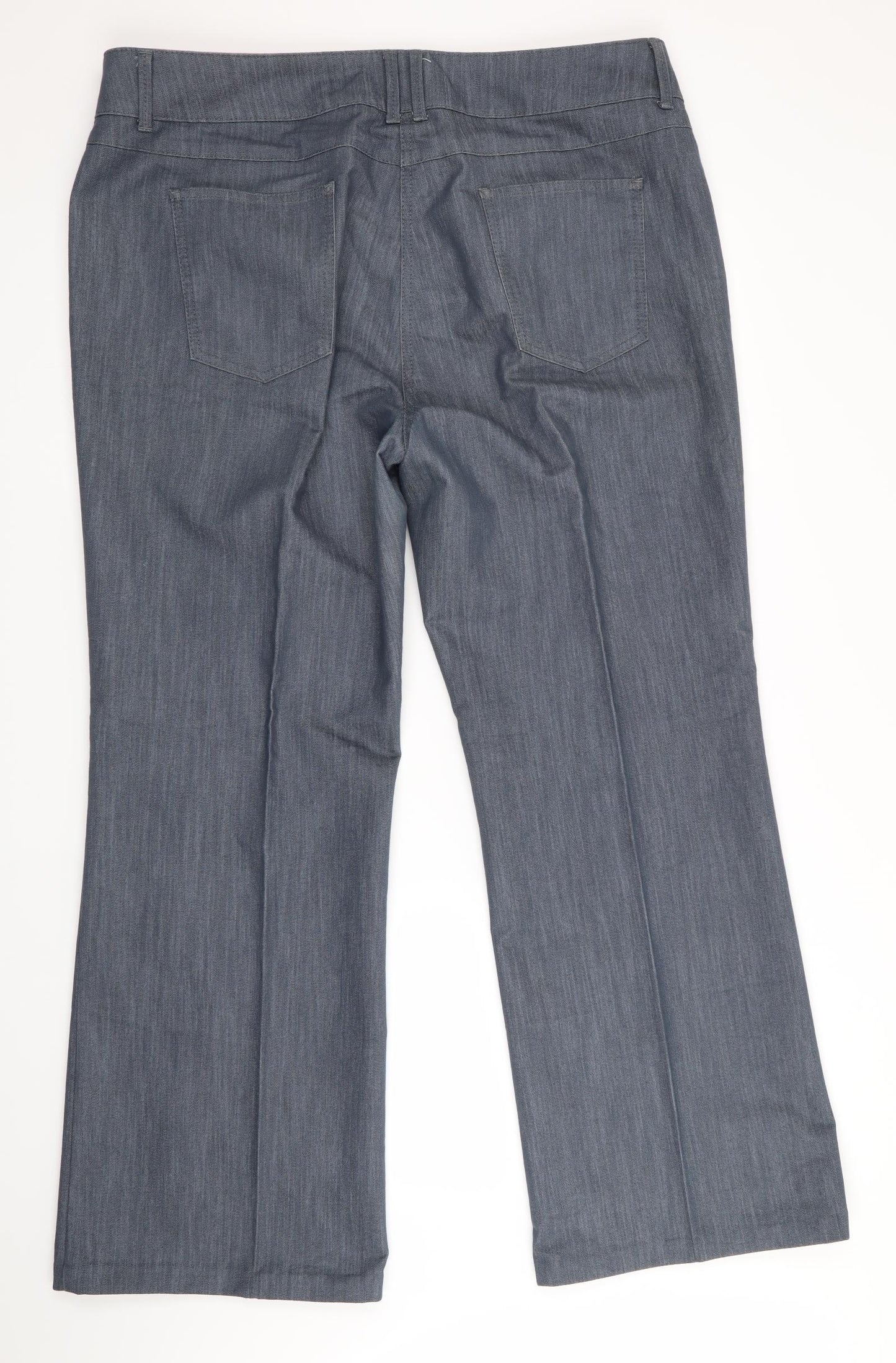Per Una Womens Grey Striped  Trousers  Size 18 L30 in