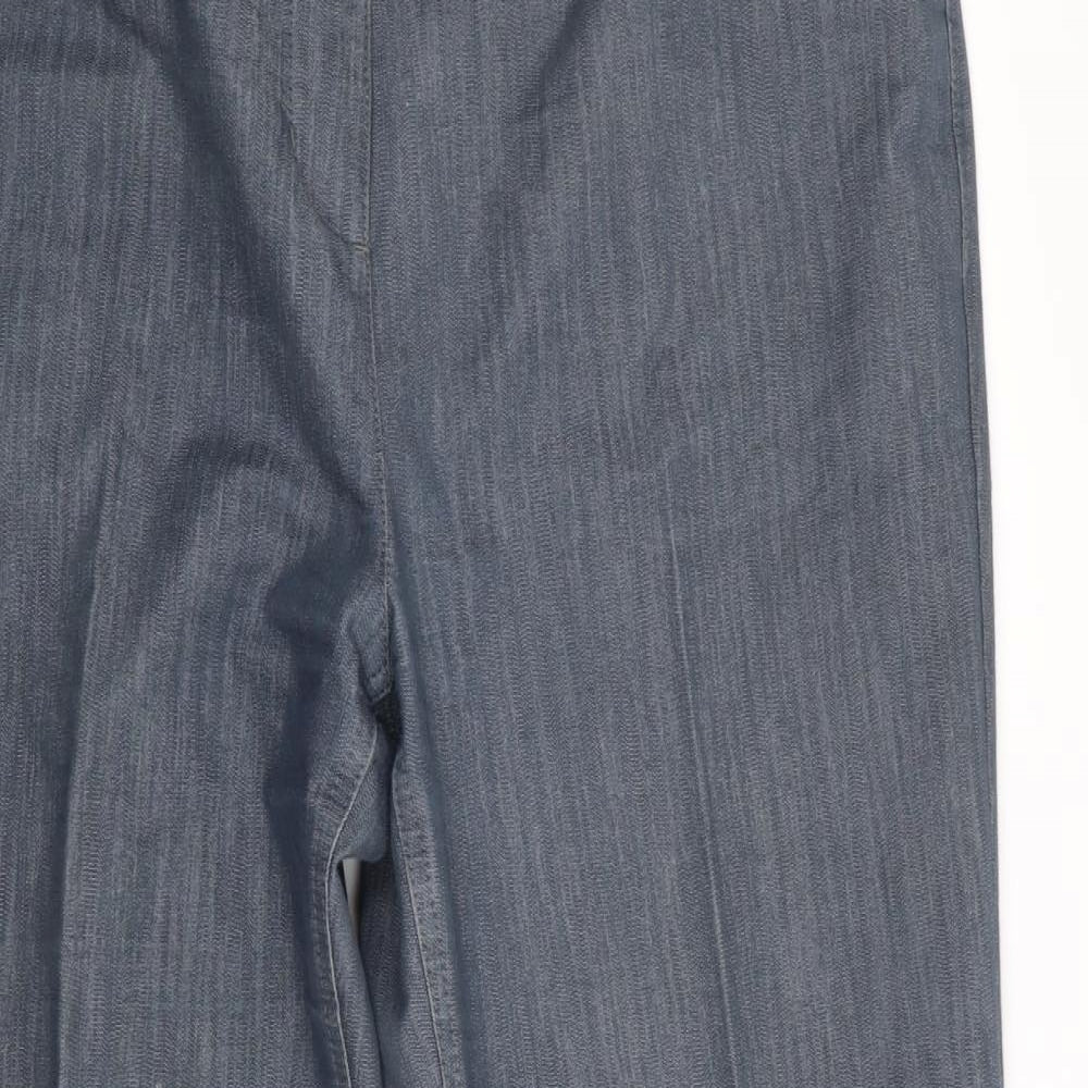 Per Una Womens Grey Striped  Trousers  Size 18 L30 in