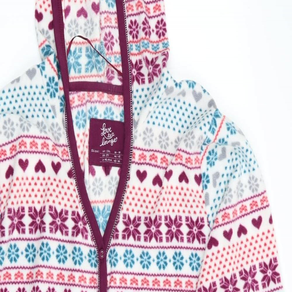 Love to Lounge Womens Pink Geometric   Nightshirt Size 16  - Fleece Feel Exterior