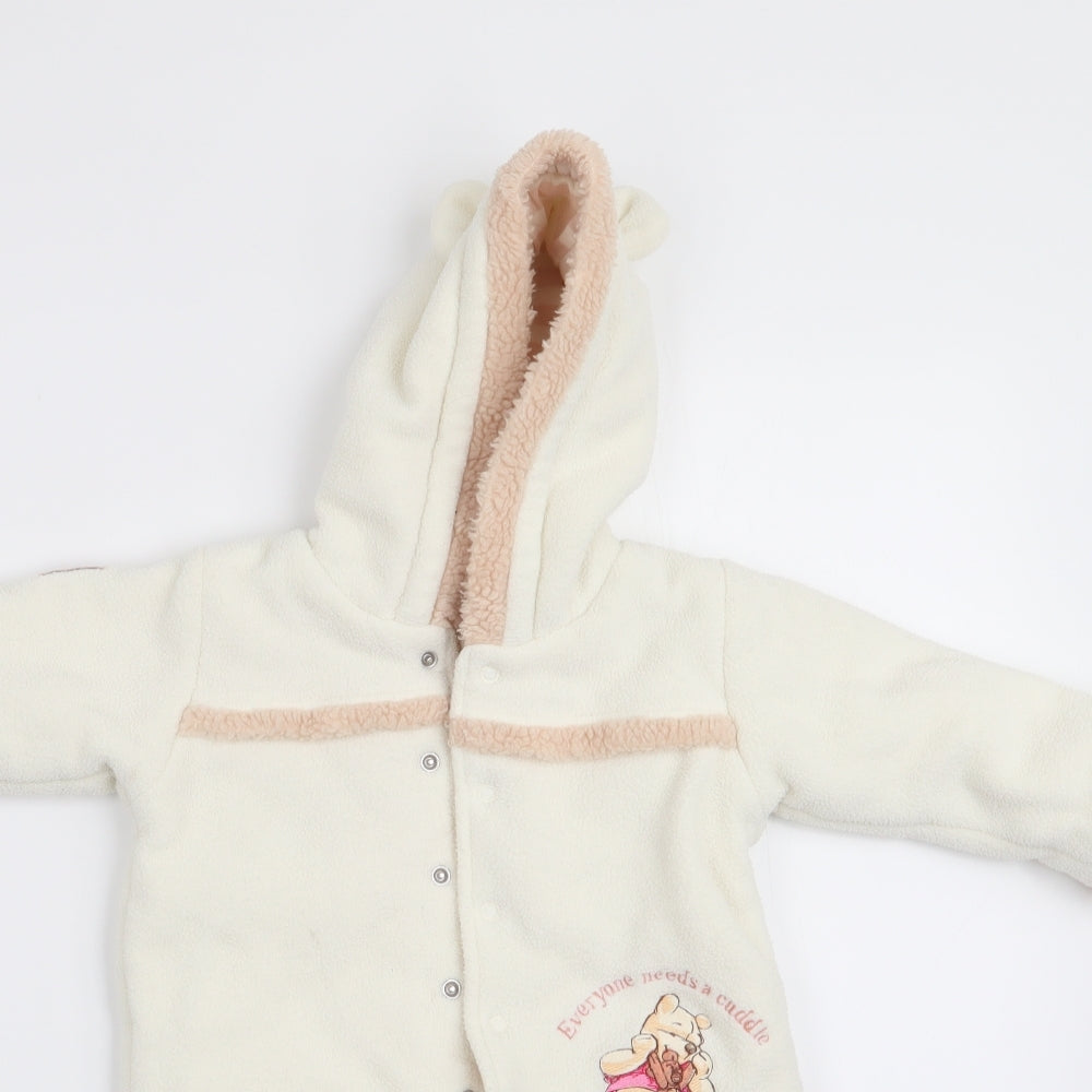 Disney Girls Ivory Animal Print  Coverall One-Piece Size 3-6 Months  - Winnie the Pooh