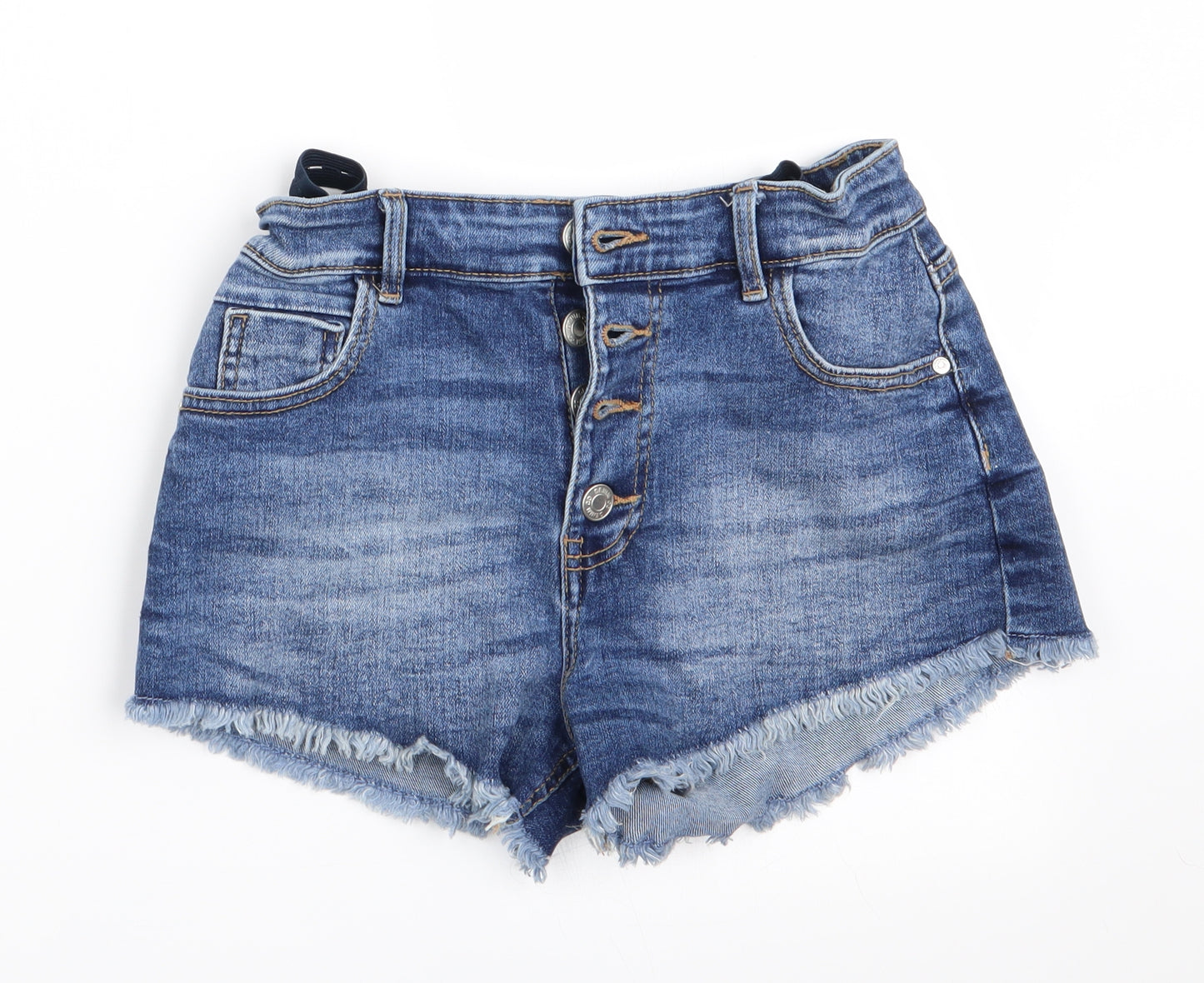 Denim Co Girls Blue   Hot Pants Shorts Size 10-11 Years - Button Fastening