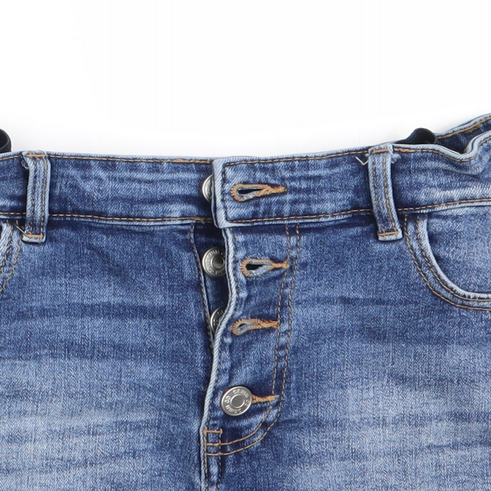Denim Co Girls Blue   Hot Pants Shorts Size 10-11 Years - Button Fastening