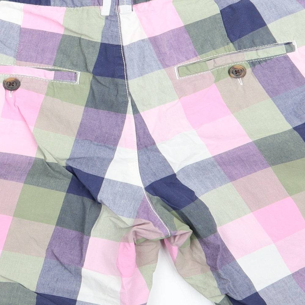 H&M Womens Pink Check  Mom Shorts Size 12